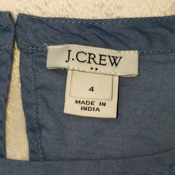 J. Crew Blue Blouse Peplem Hem Size 4 - Picture 8 of 10